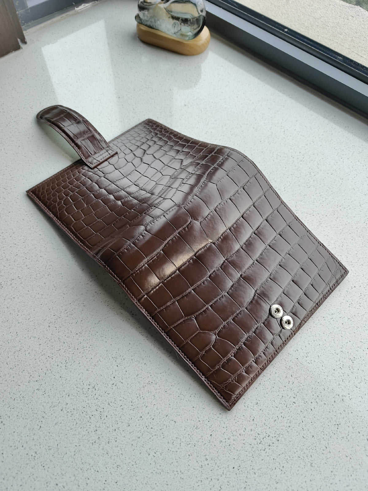 A6 Crocodile Leather Ring Binder Planner