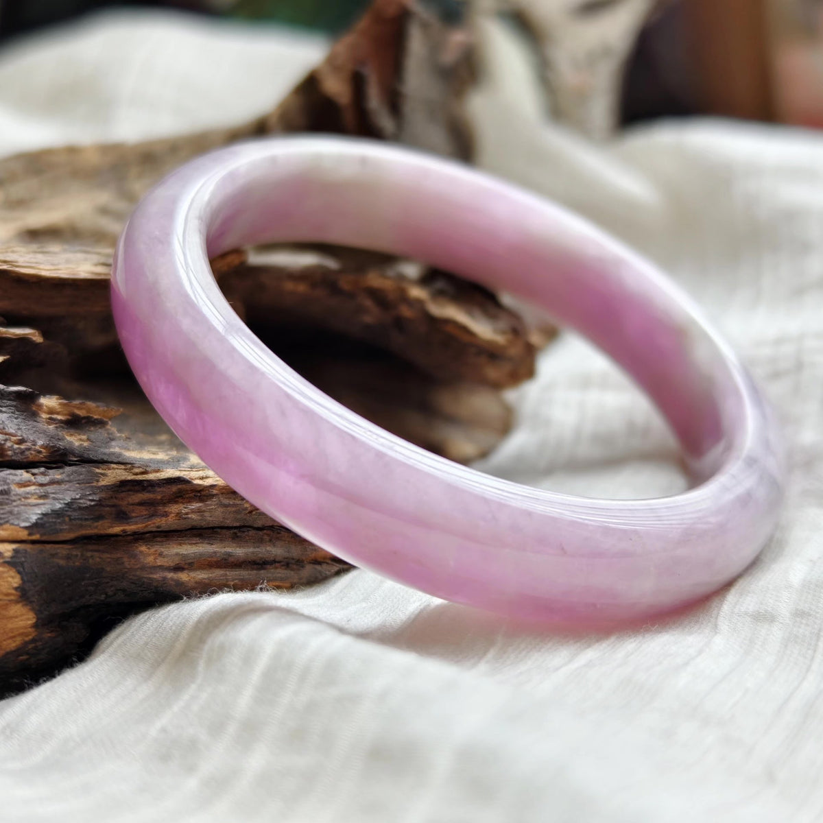 Natural Kunzite Bangle 57.7mm Inner Diameter