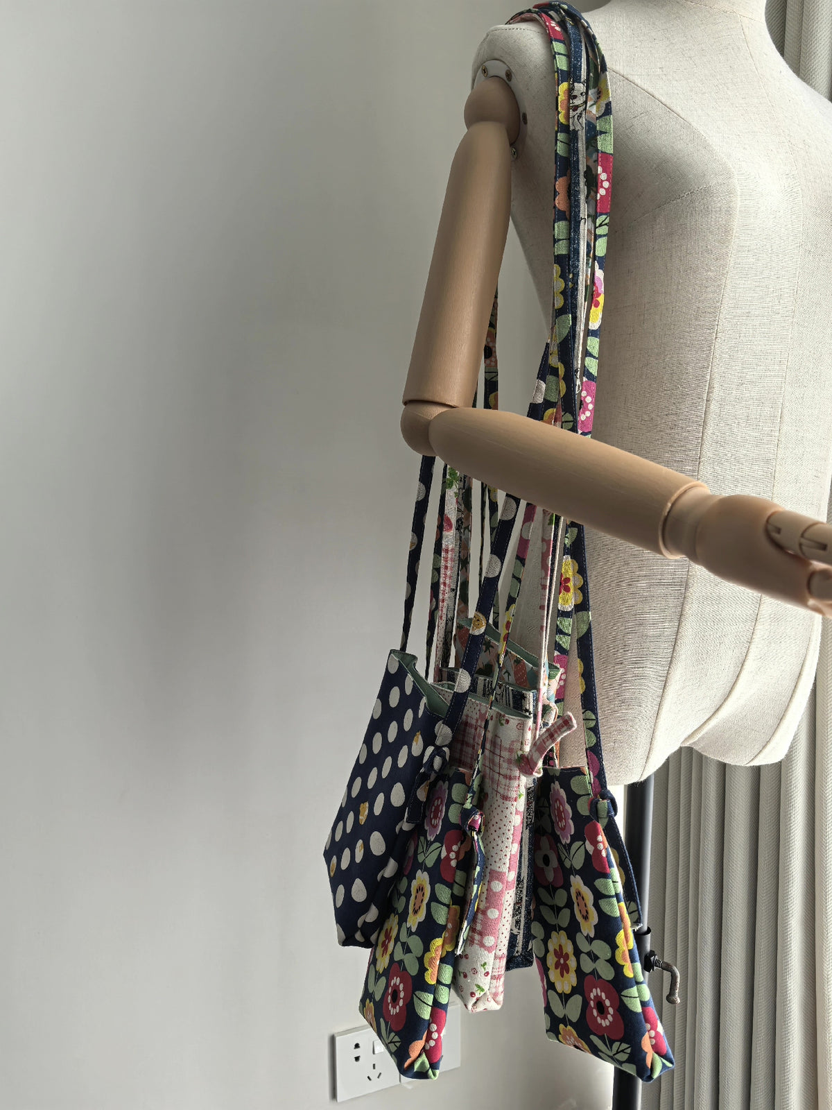 Handmade Floral Phone Bag for Two Phones