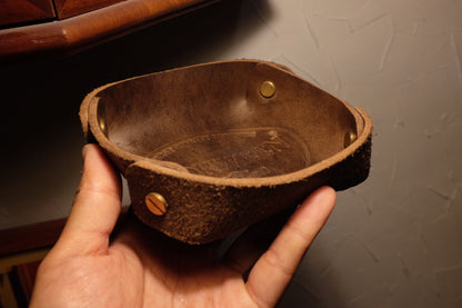 Horween CXL Leather Tray with Brass Rivets