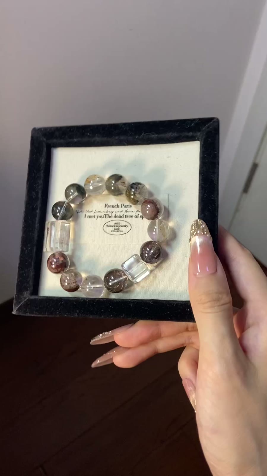 Natural Phantom Quartz Crystal Bracelet