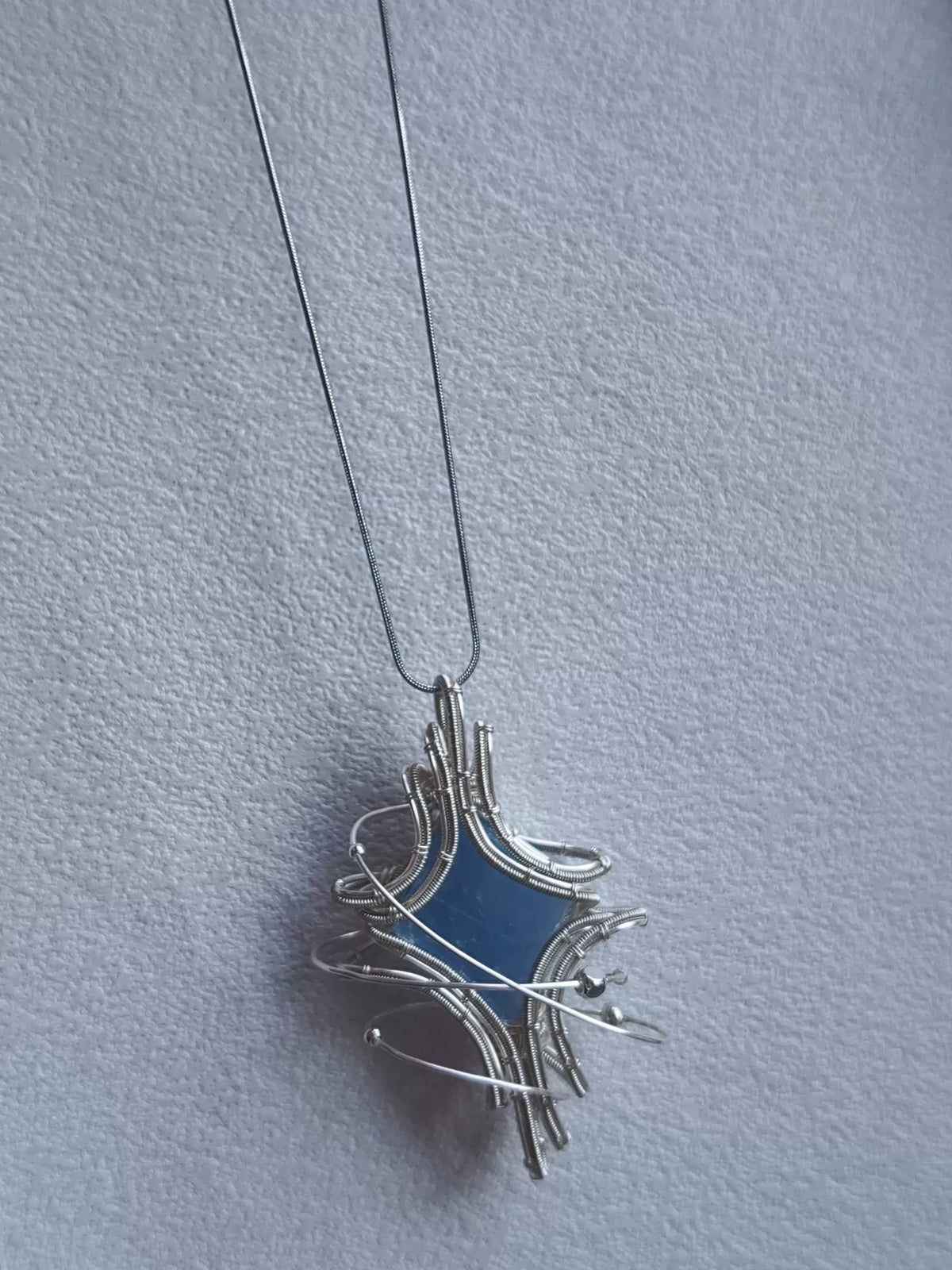 Wire Wrapped Blue Calcite Star Necklace
