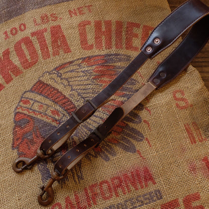 Rich Brown Leather Messenger Bag with Brass Buckle Closure