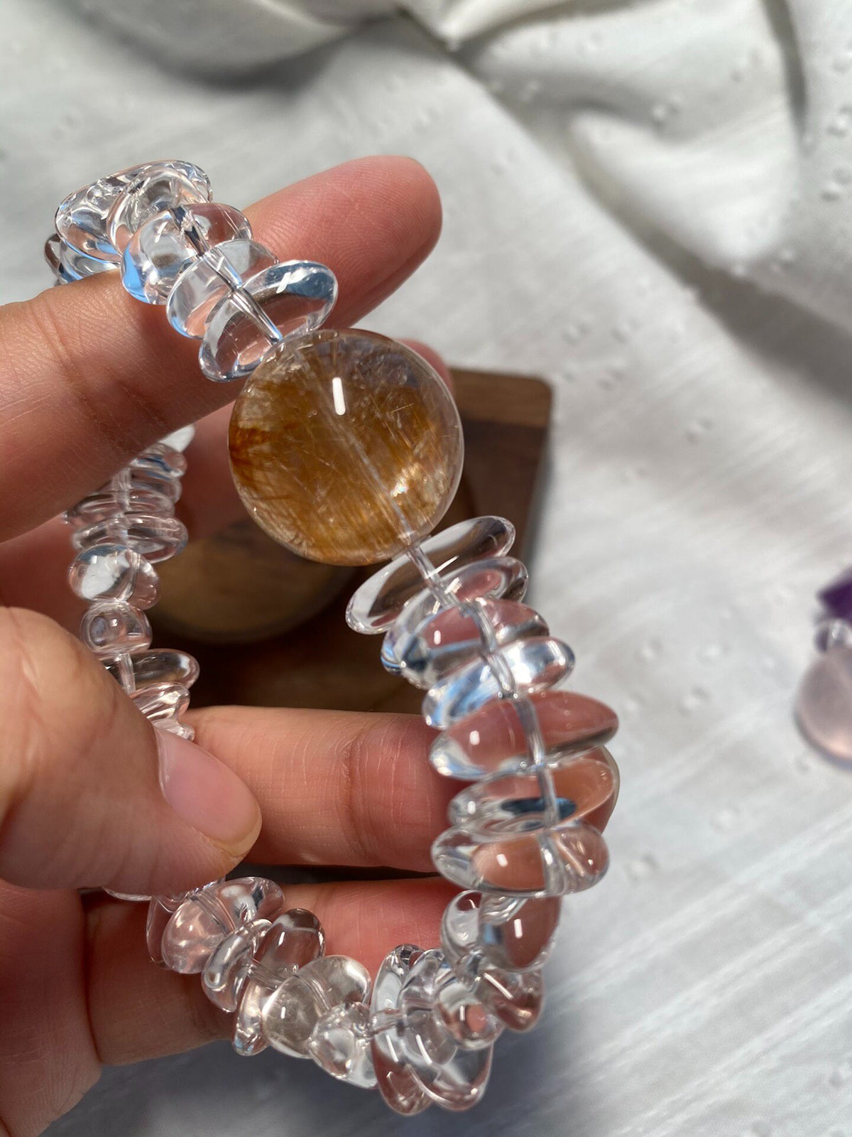 Clear Quartz Golden Rutilated Bracelet