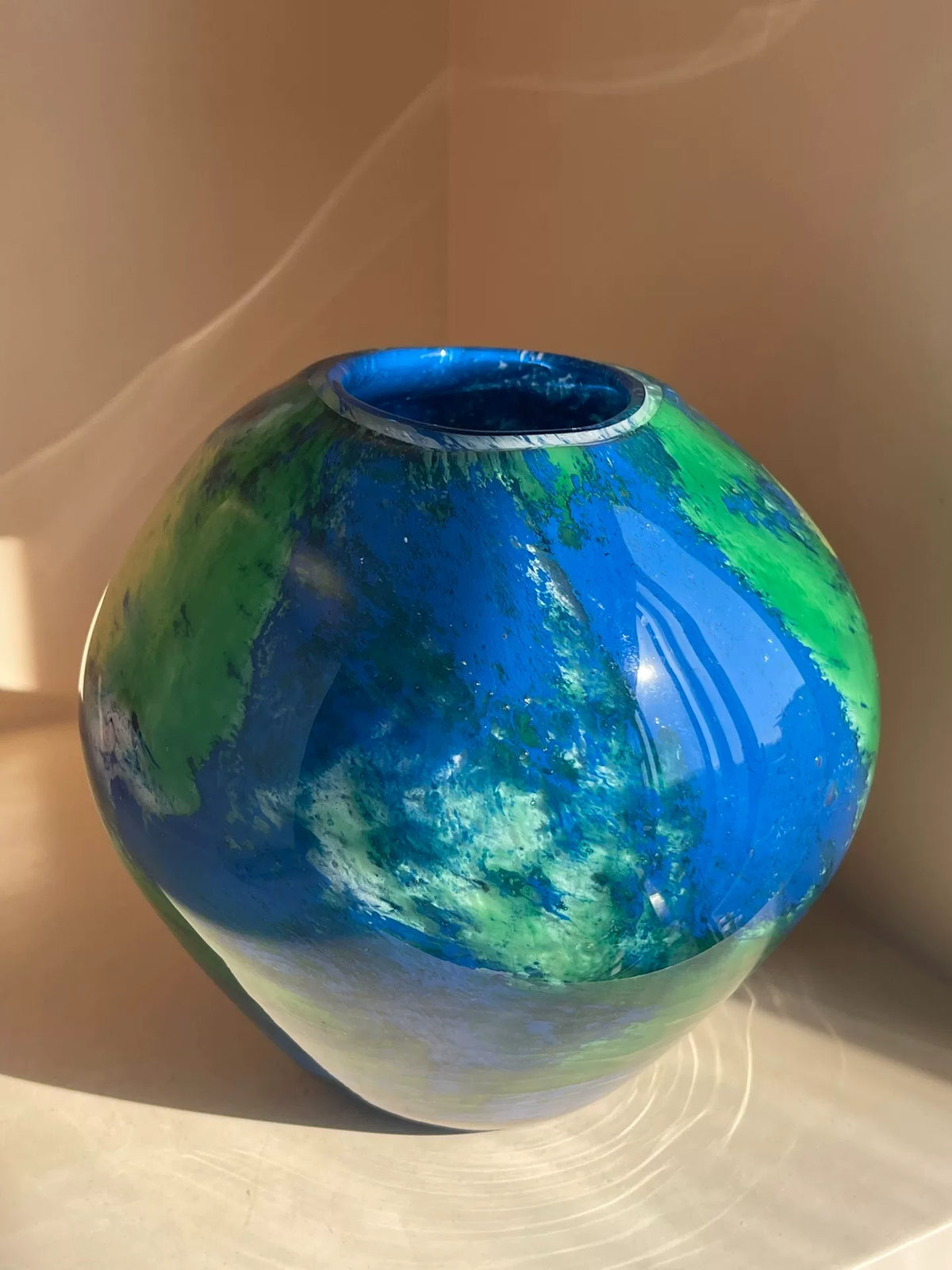 Multicolor Art Glass Globe Vase 15 cm