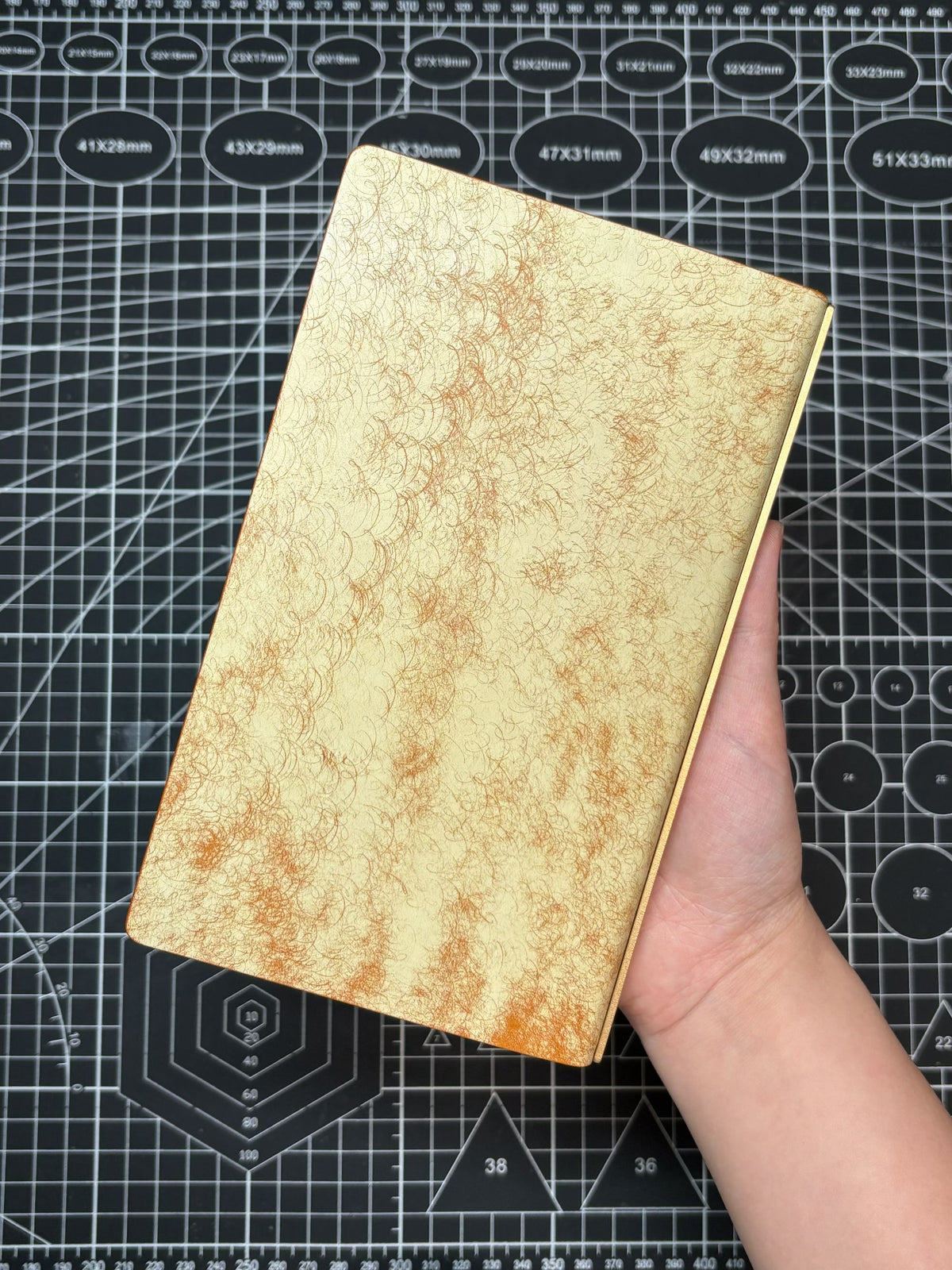 Leder-Notizbuch mit Ringmechanik Gelb A6 13 Ring
