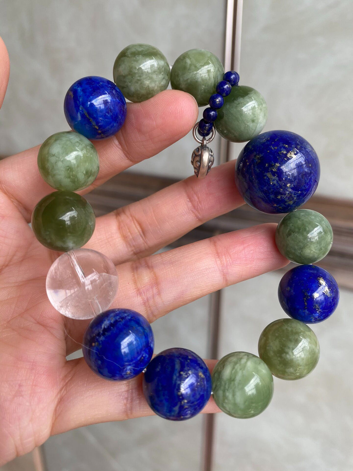 Lapis Lazuli Aventurine Beaded Bracelet