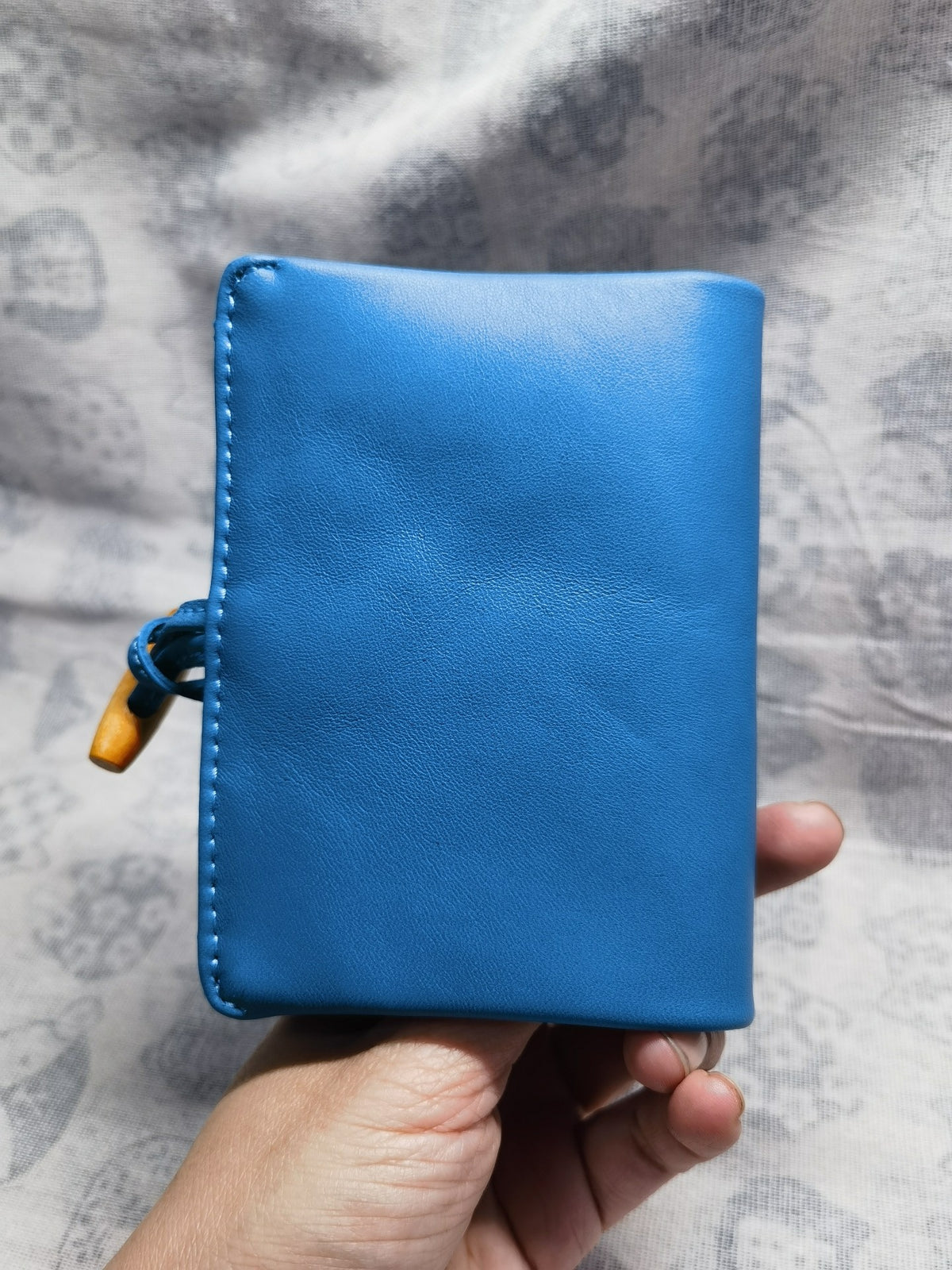 Blue Nappa Leather Ring Notebook Cover