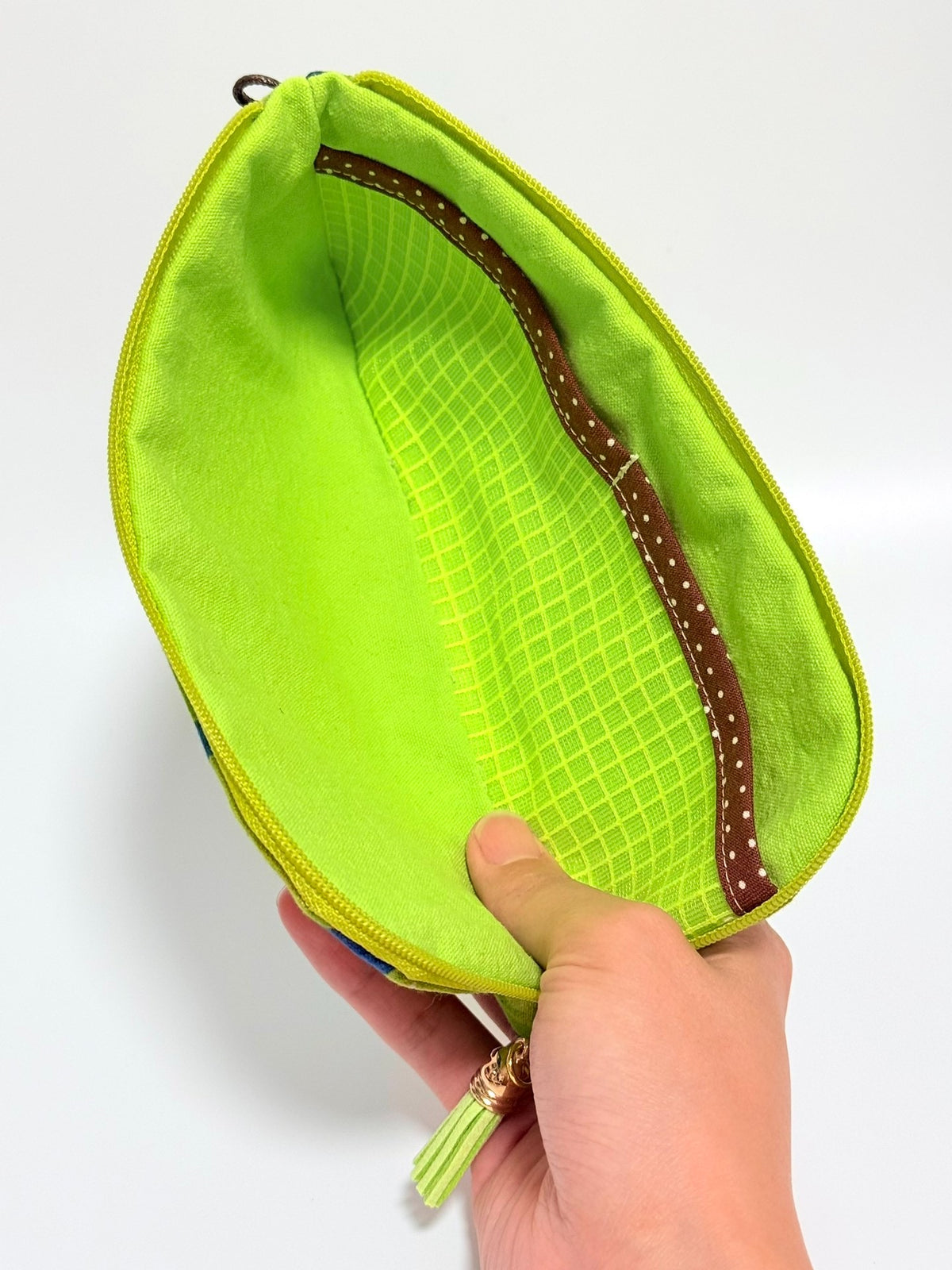Pear Print Zippered Pouch Cotton Linen