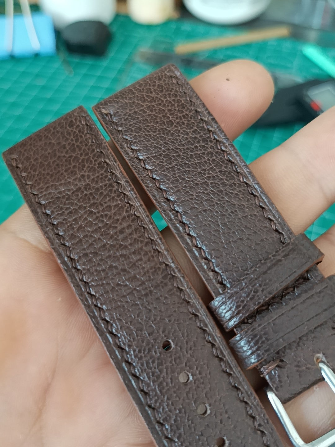 Handmade Brown Sheepskin Leather Watch Strap