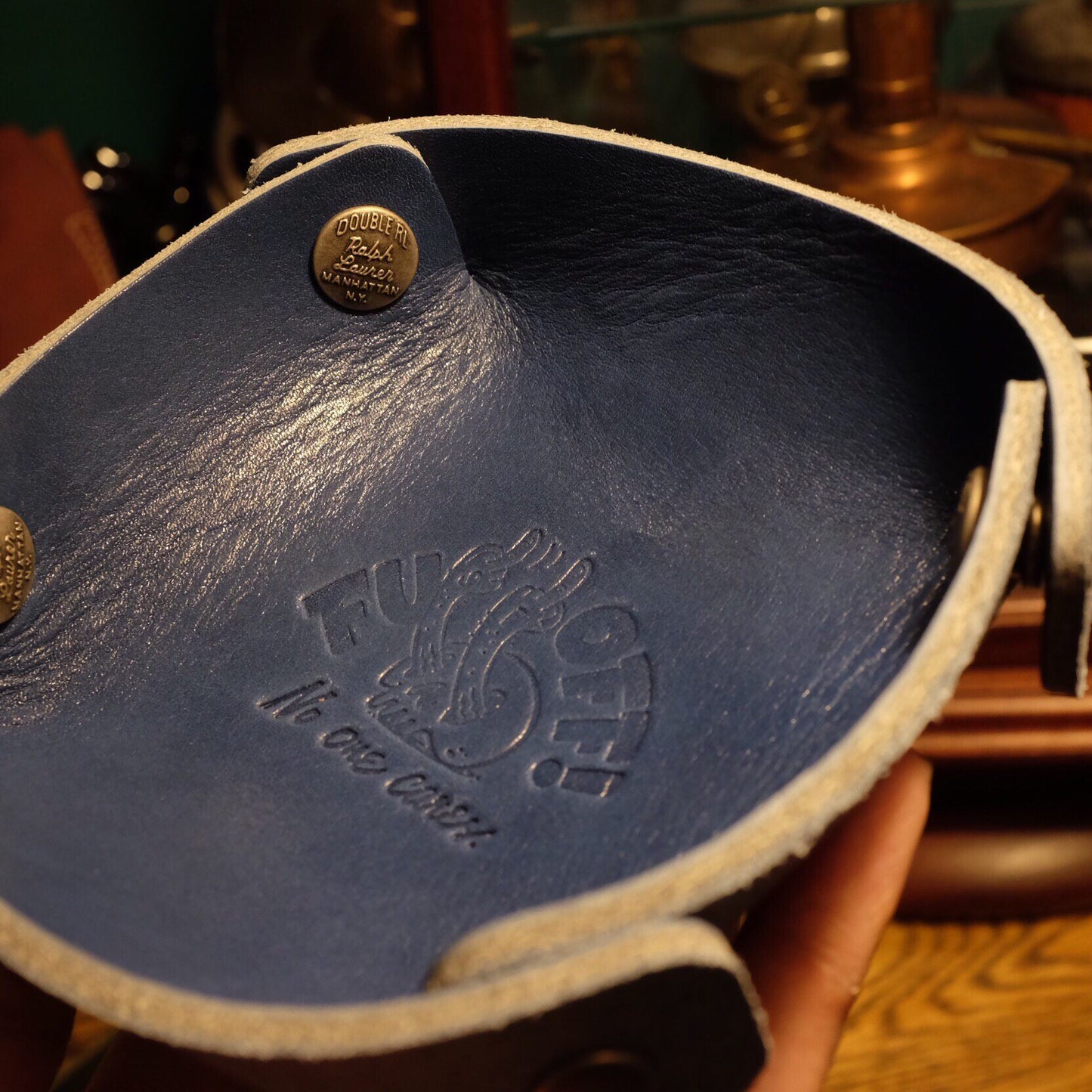 4mm Thick Leather Pouch with Brass Snap Buttons
