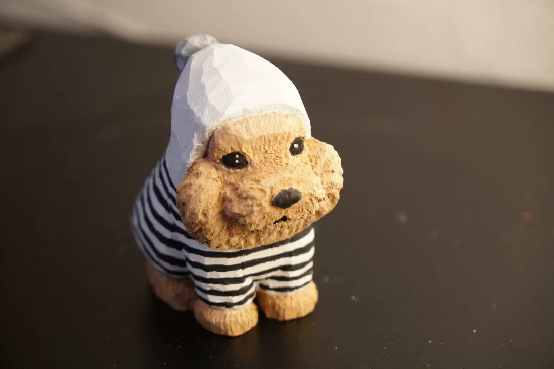 Hand Carved Wooden Pet Figurine