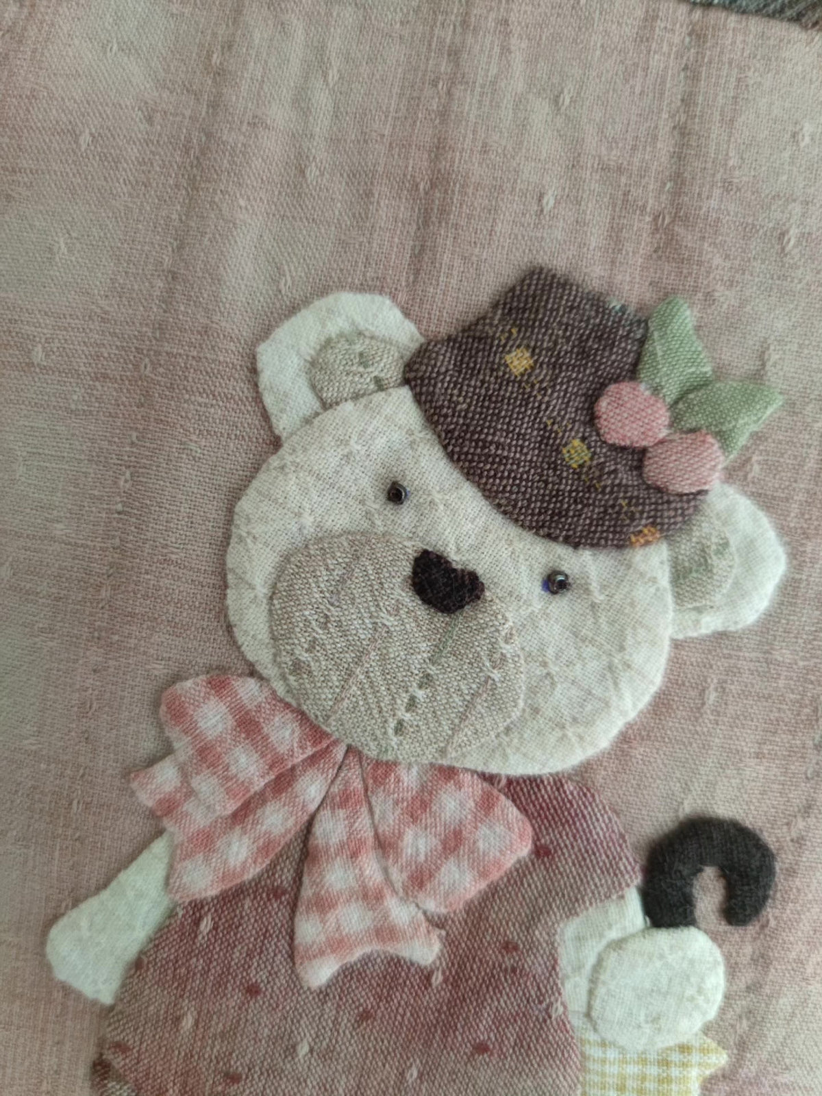 Bear Applique Patchwork Crossbody Phone Bag