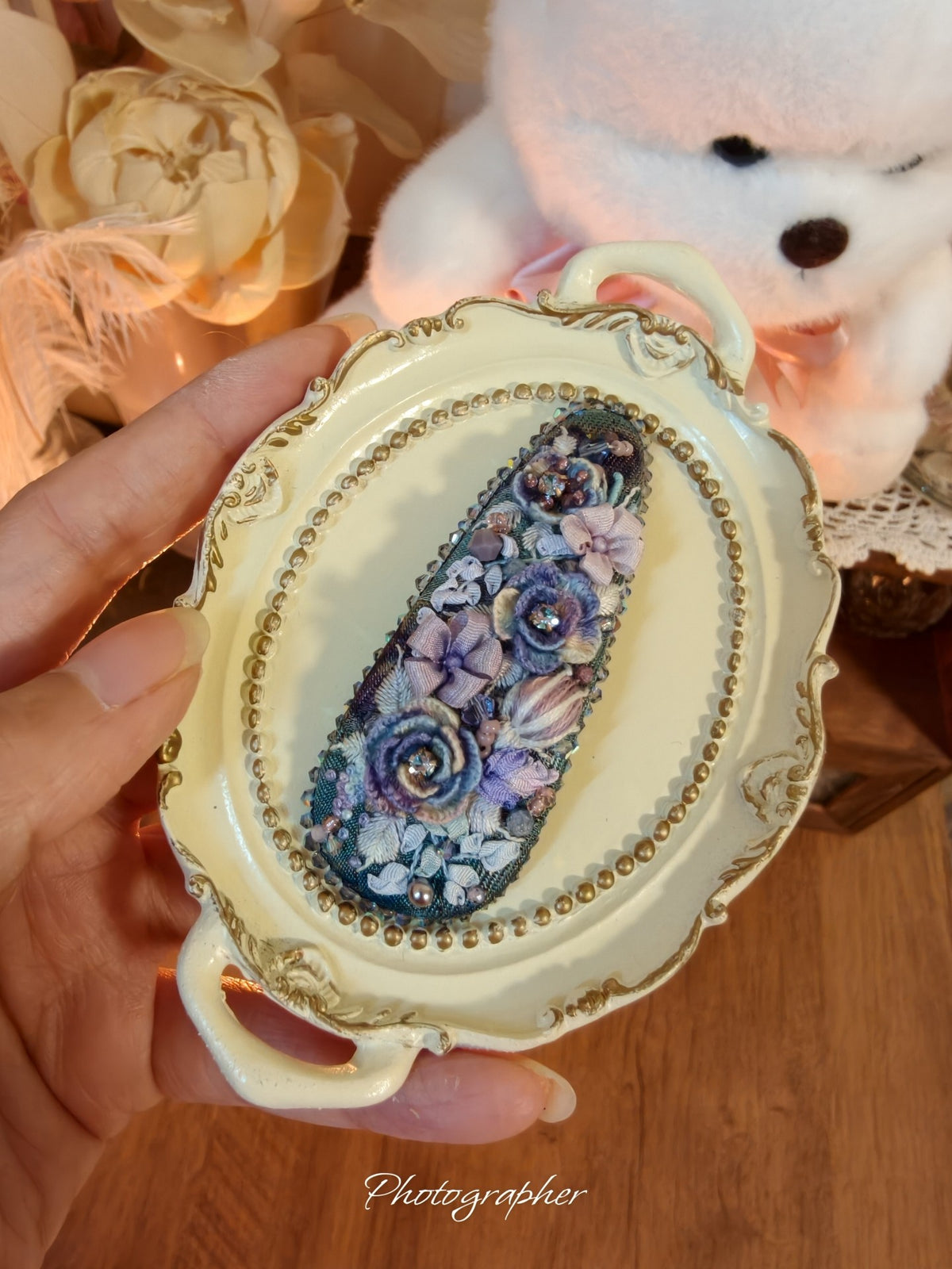 Handmade Strawberry Embroidery Hair Clips