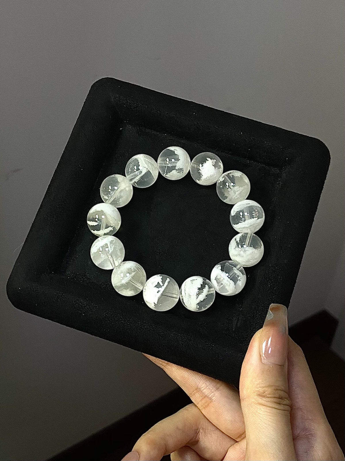 15mm Phantom Quartz Snow Scene Bracelet