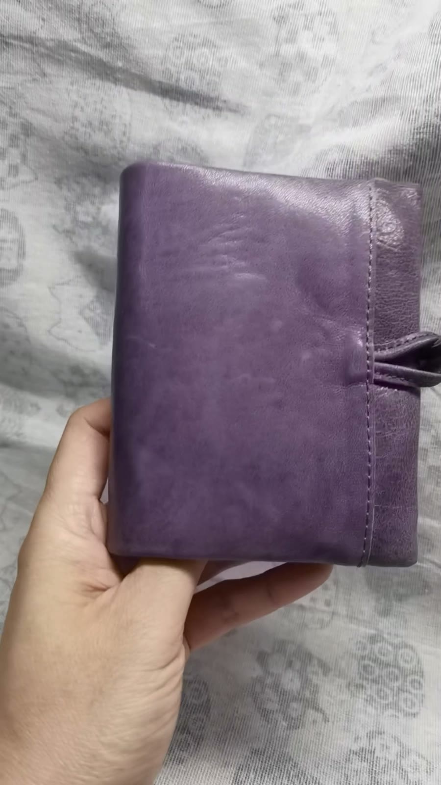 Purple Waxed Leather M5 Six Ring Binder Cover