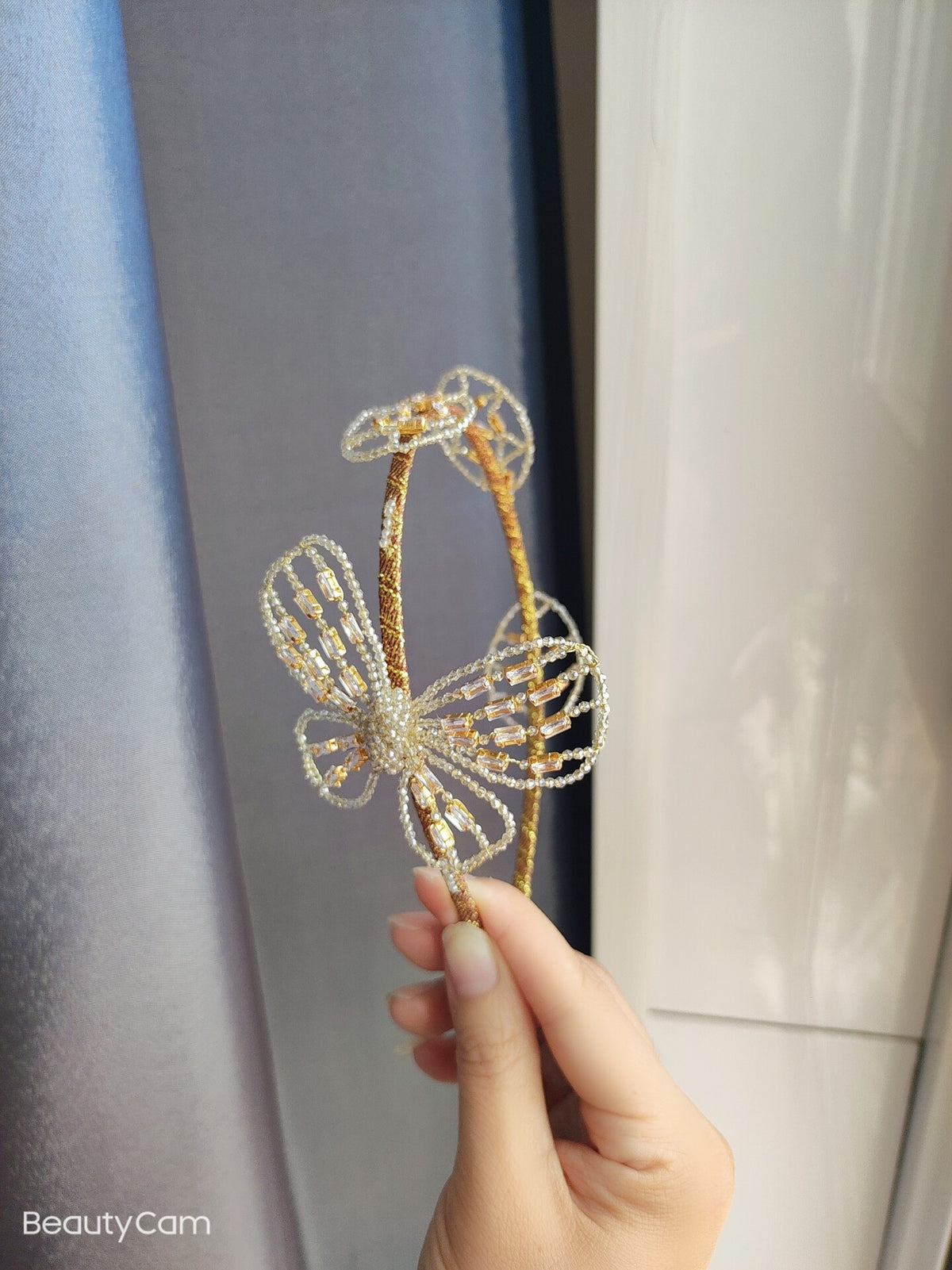 Crystal Butterfly Hair Headband with Earrings