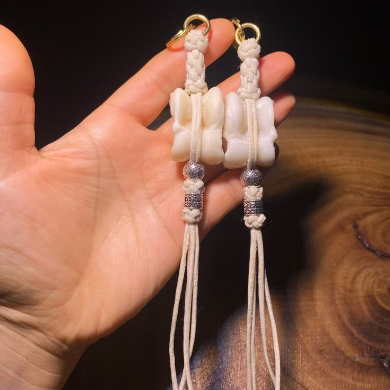 Handwoven Sheep Bone Leather Hanging Ornament