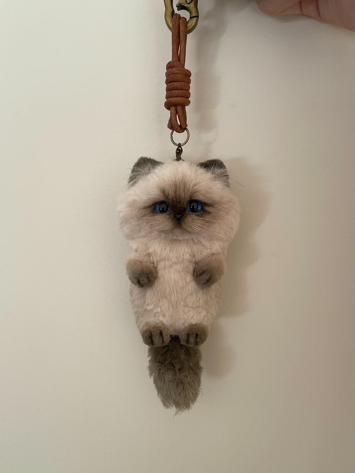 Chenille Cat Plush Keychain Toy