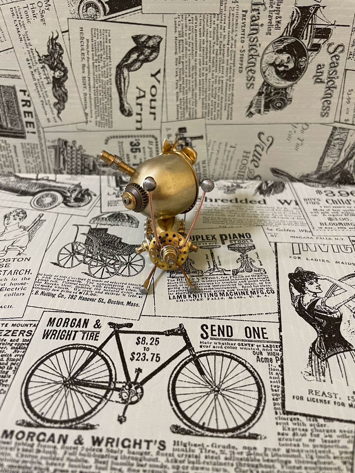 Steampunk Brass Snail Mechanical Figurine