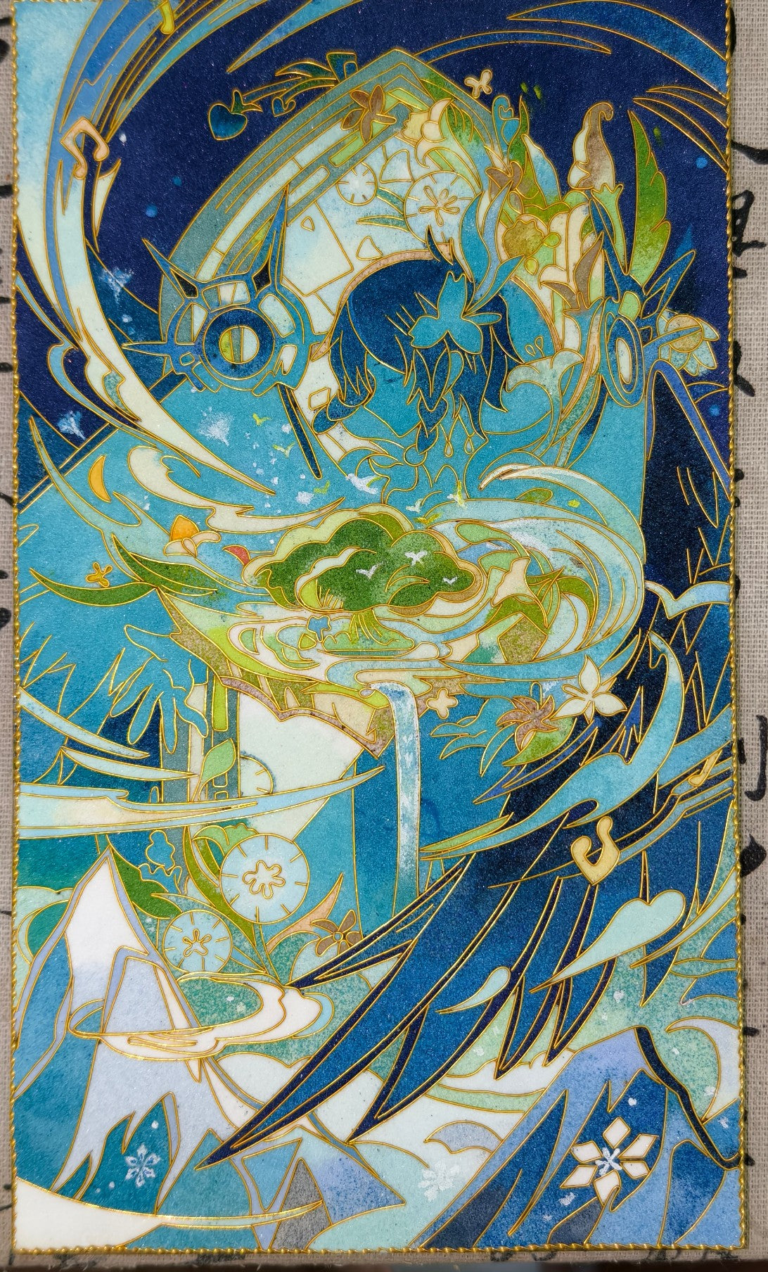 Cloisonne Craft Painting Genshin Venti 15x26cm