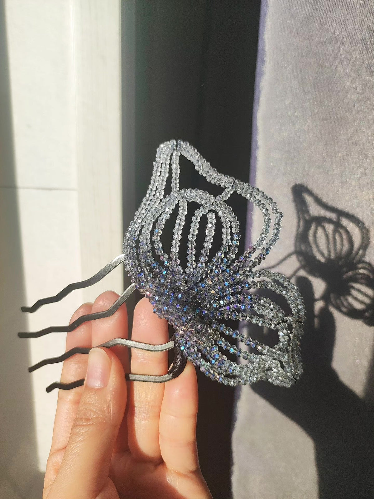 Beaded Butterfly Hair Comb