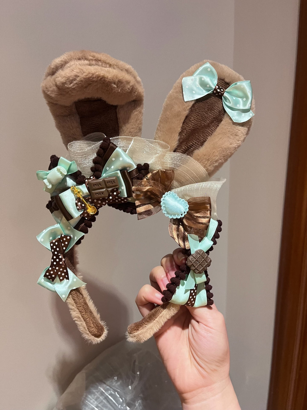 Mint Chocolate Bunny Ear KC Headband