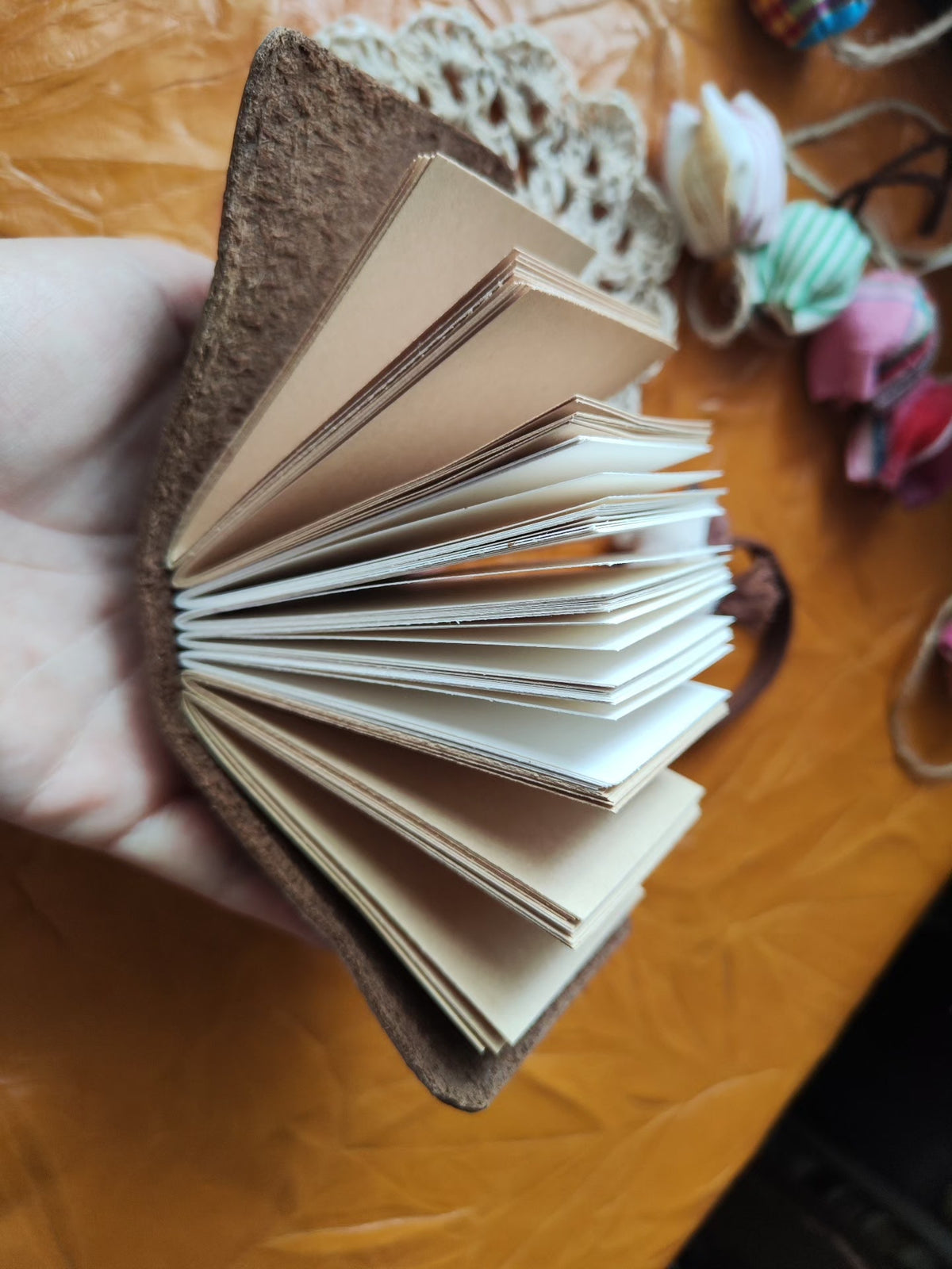 Leather Floral Arabesque Mini Journal