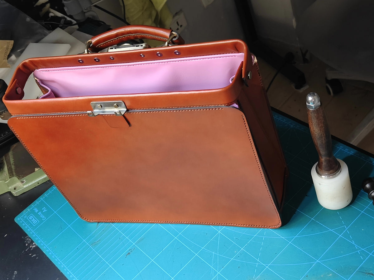 ハンドメイド 本革 ドクターバッグ ブリーフケース