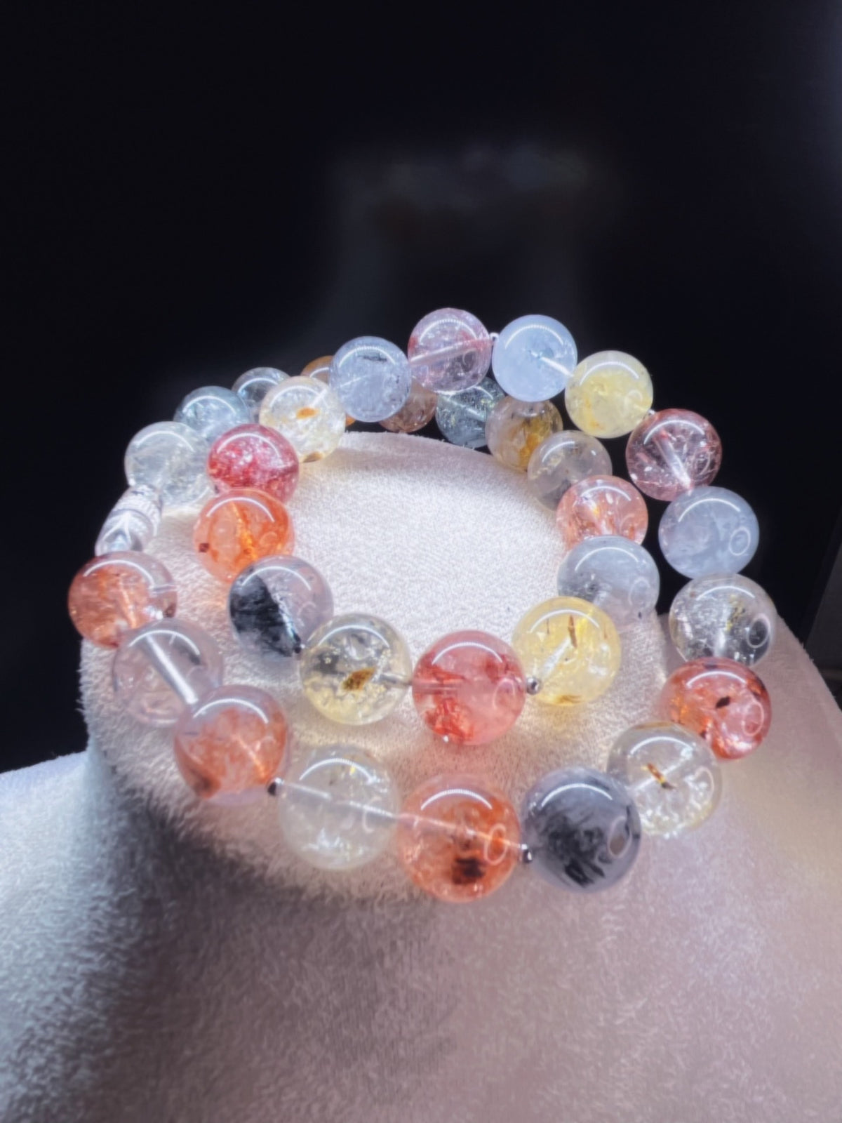 Crystal Beaded Necklace Natural Multicolor