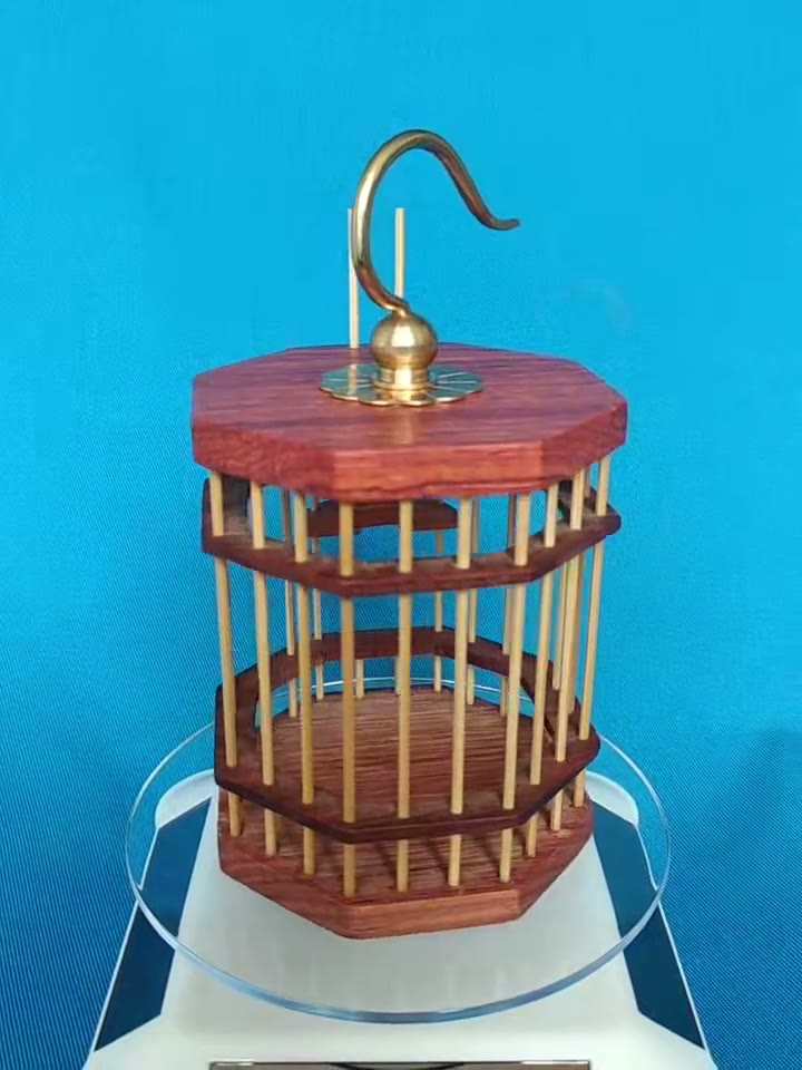 Red Rosewood Octagonal Cricket Cage Handheld