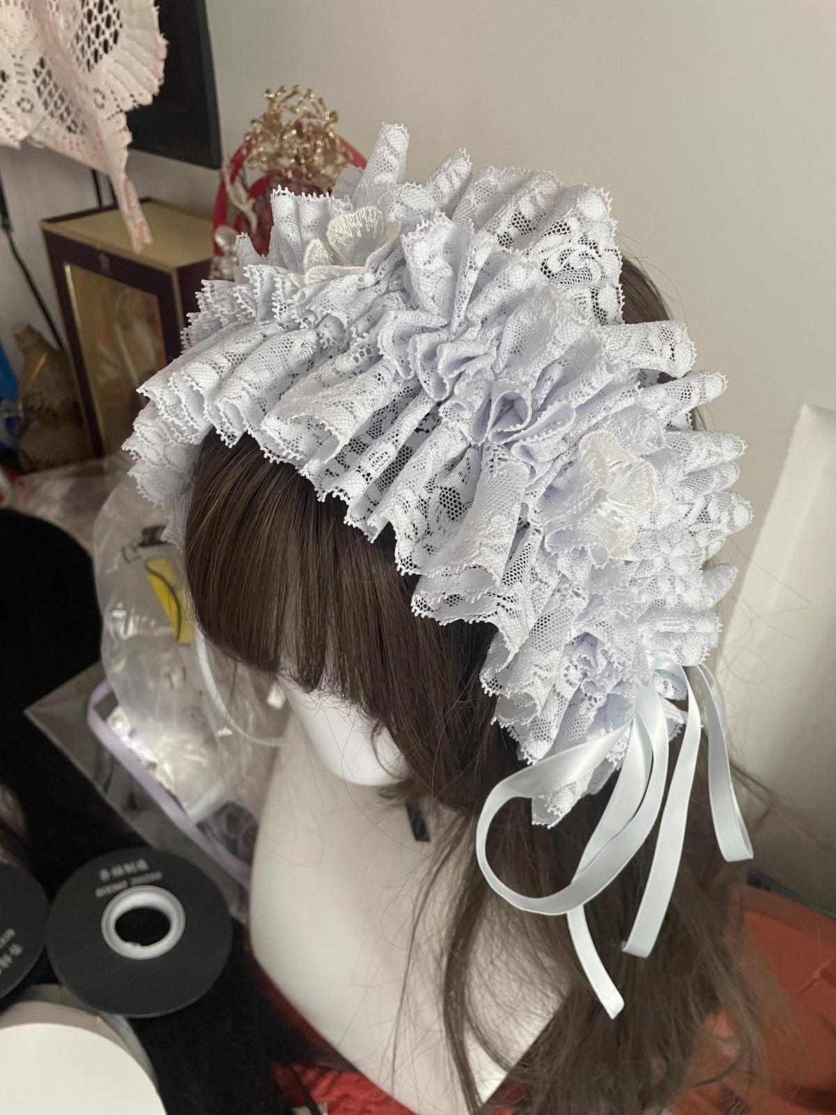 Bleek Blauw Violet Lolita Kanten Haarband