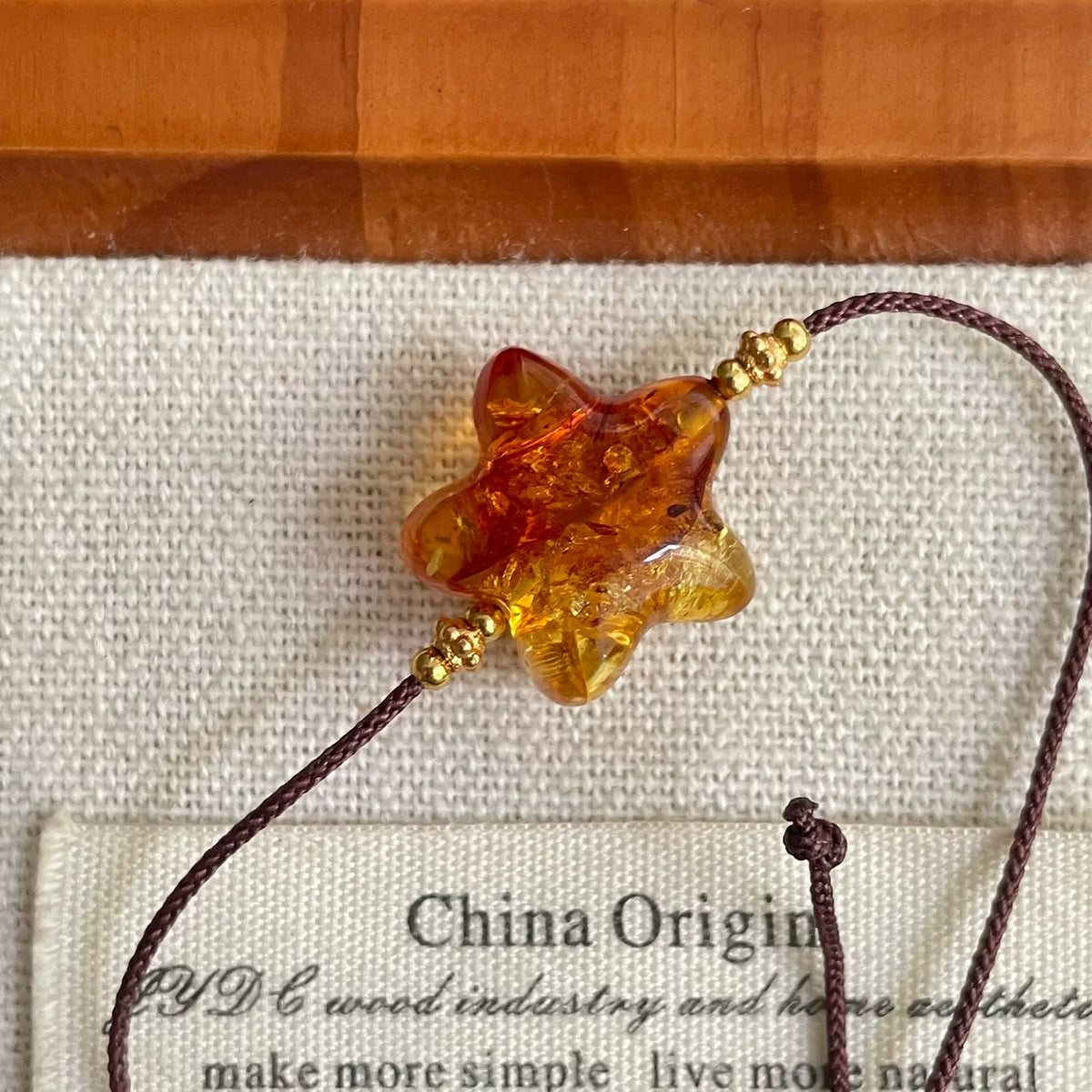 Natural Flower Amber Star Bracelet