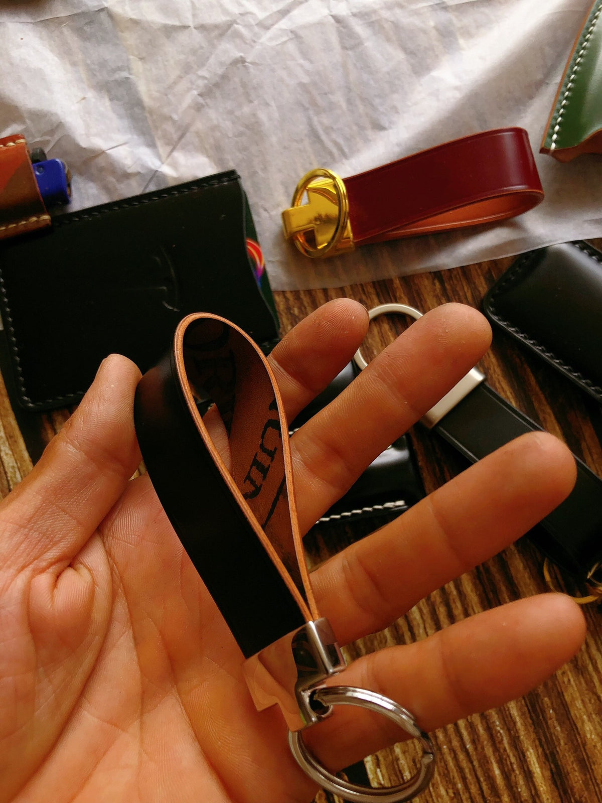 Horween Shell Cordovan Leather Key Fob
