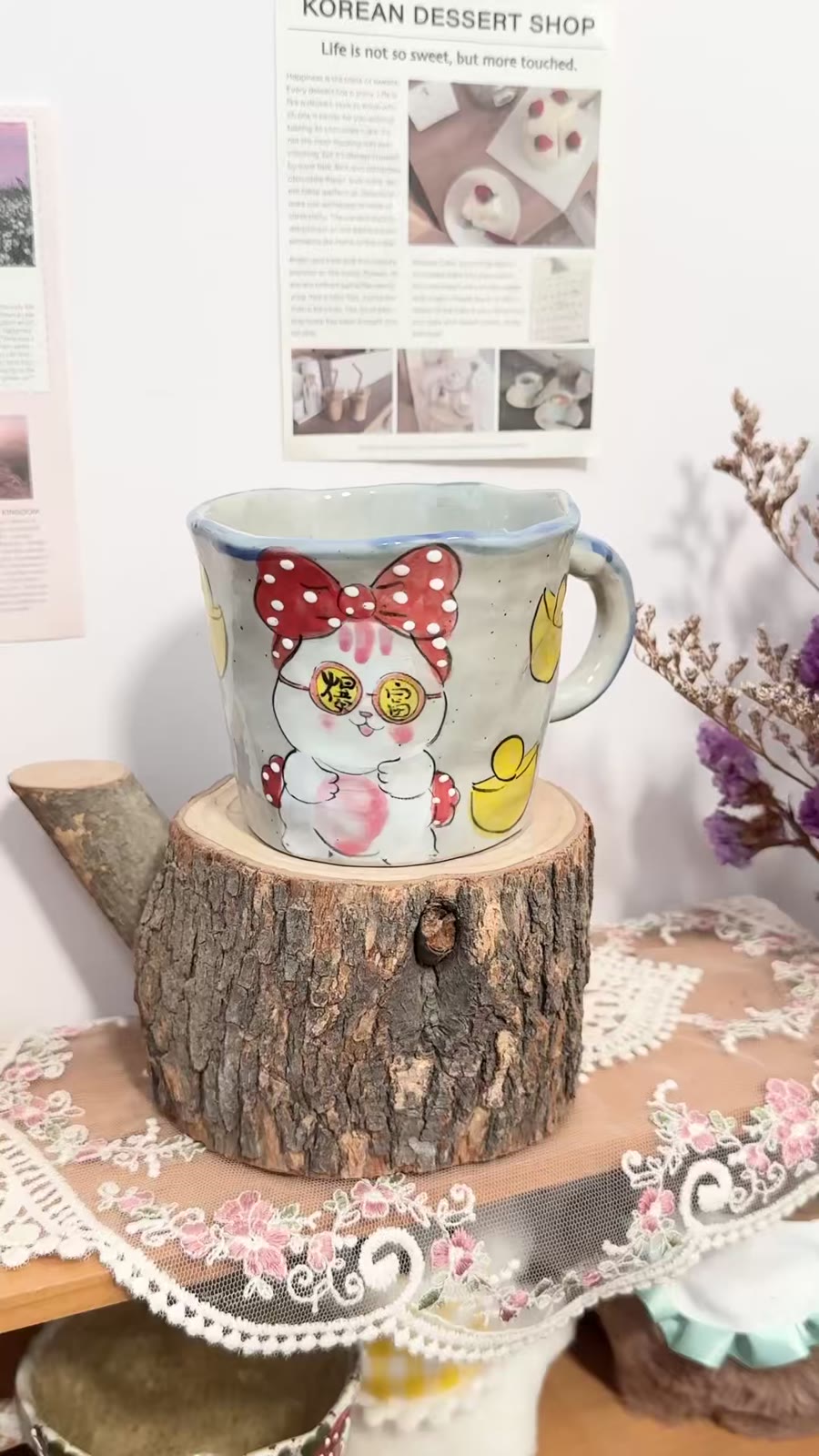 Handmade Ceramic Cat Mug 270ml
