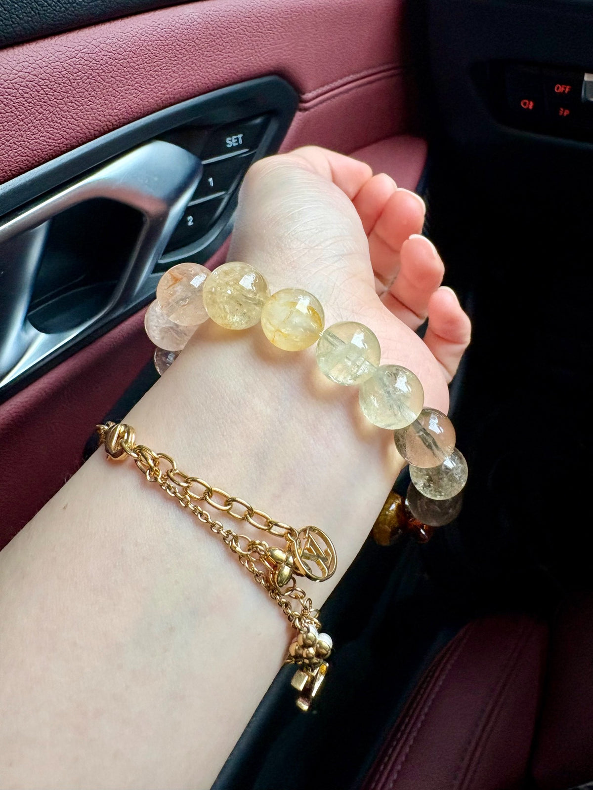 Yellow Agate Gemstone Beaded Bracelet