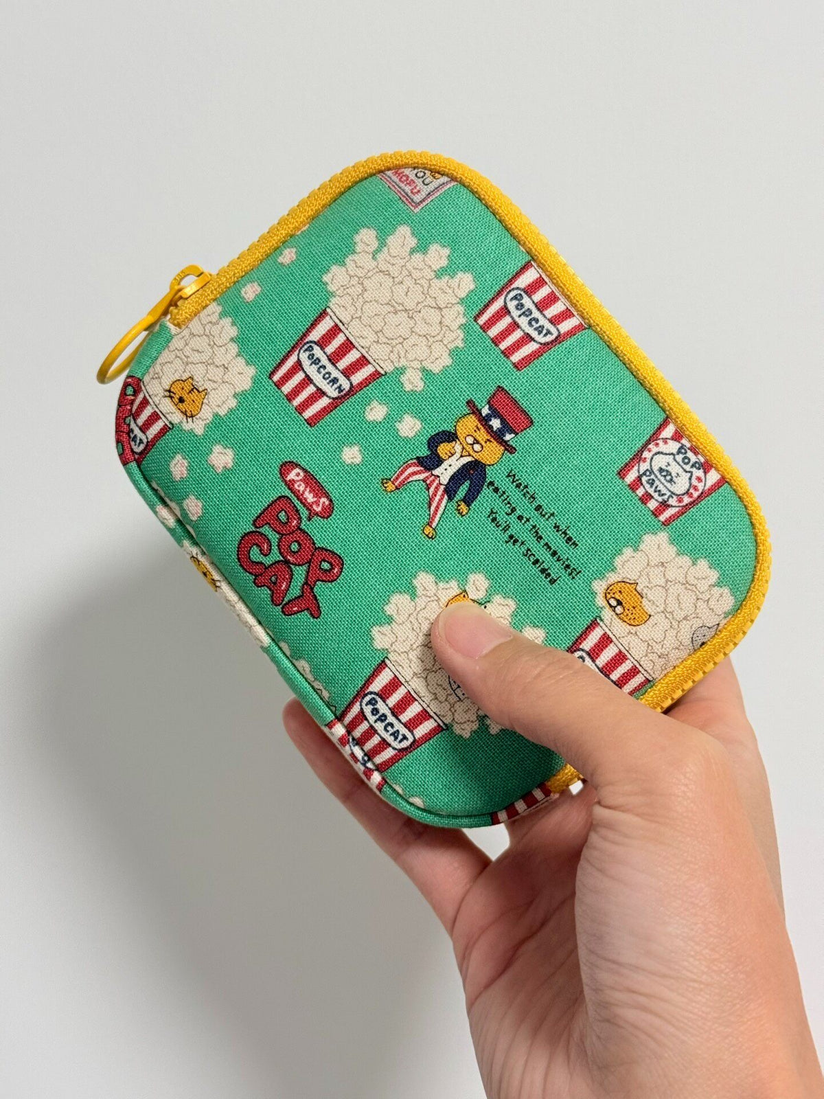 Single-Layer Zippered Pouch Popcat Design