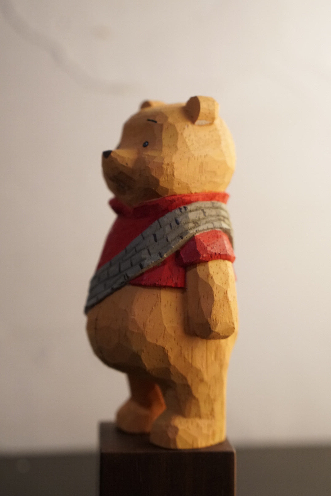 Hand Carved Wooden Winnie the Pooh Sculpture