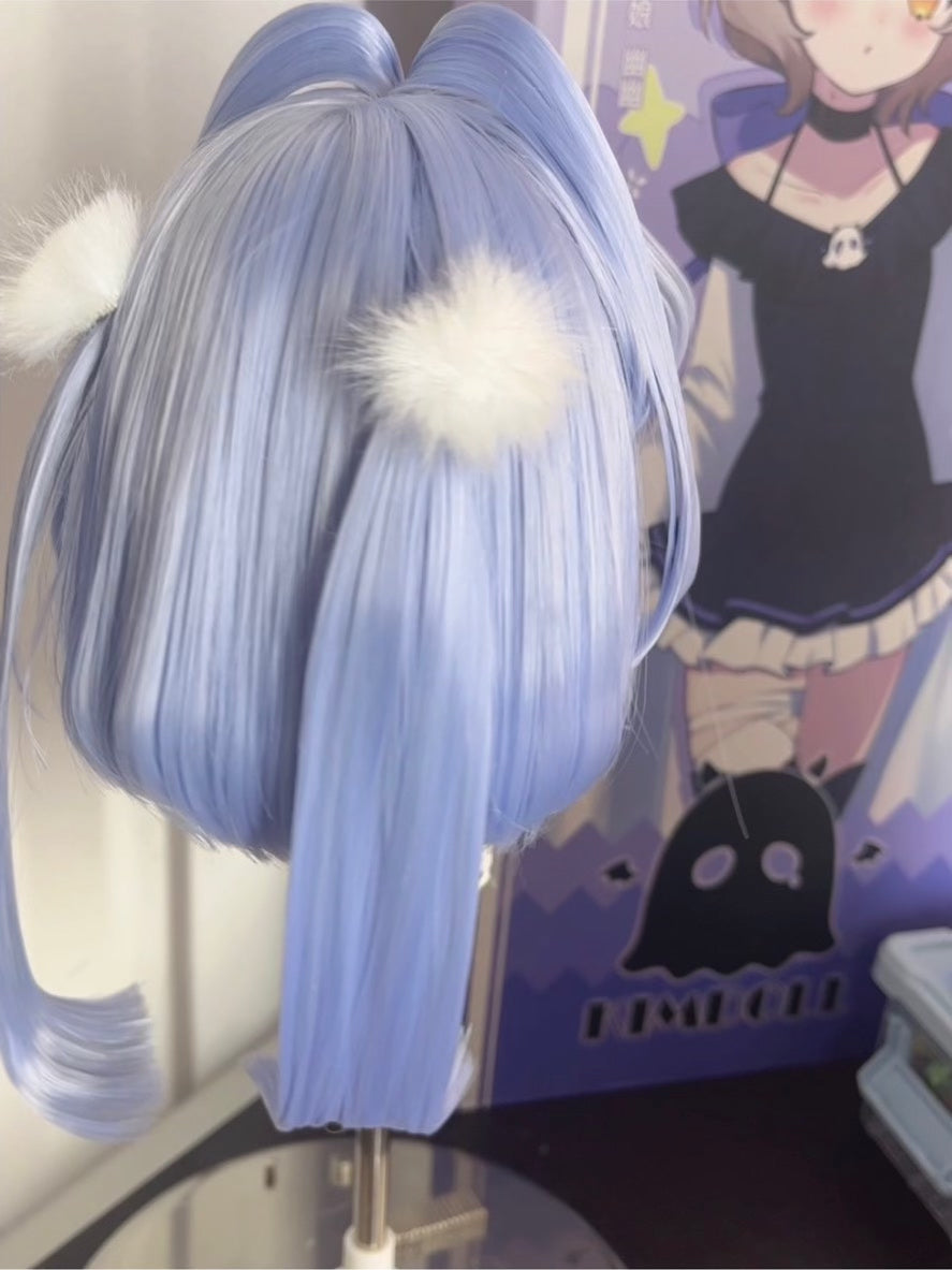 Synthetic Doll Wig Periwinkle Twin Tail Style