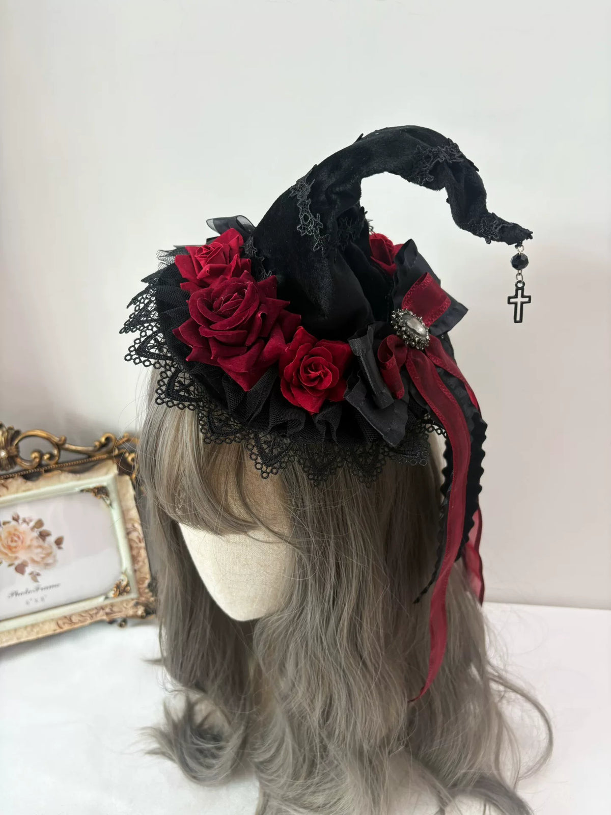 Accesorio para Pelo Sombrero de Bruja Gótico Lolita Hecho a Mano