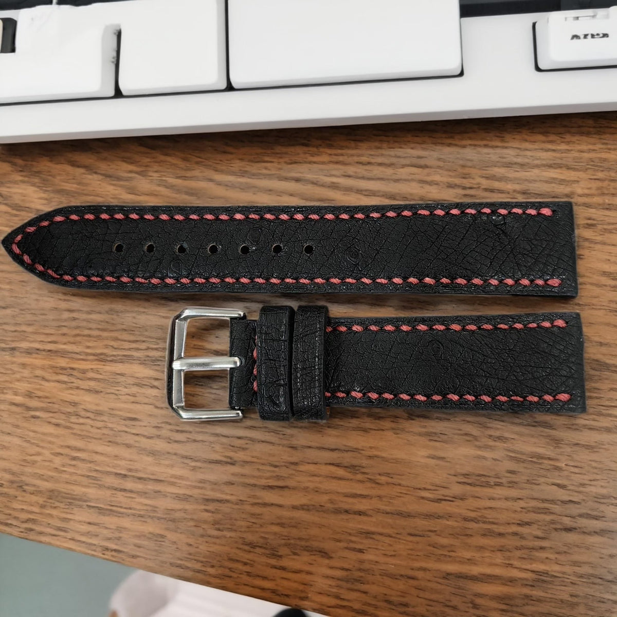 Handcrafted Ostrich Leather Watch Strap 22mm