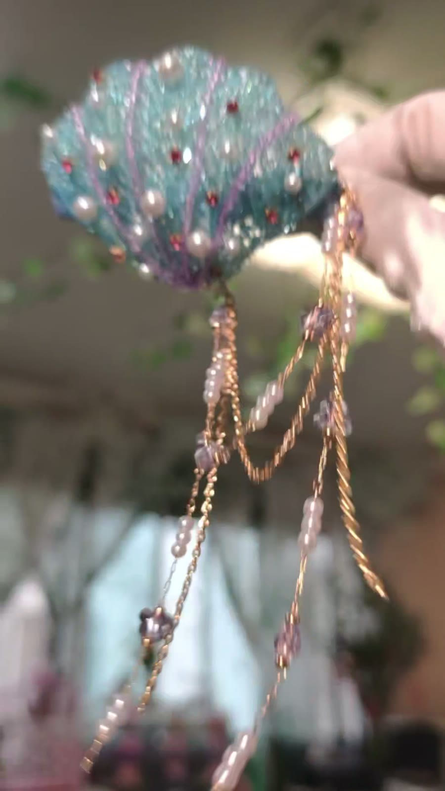 Handmade Beaded Shell Hair Claw