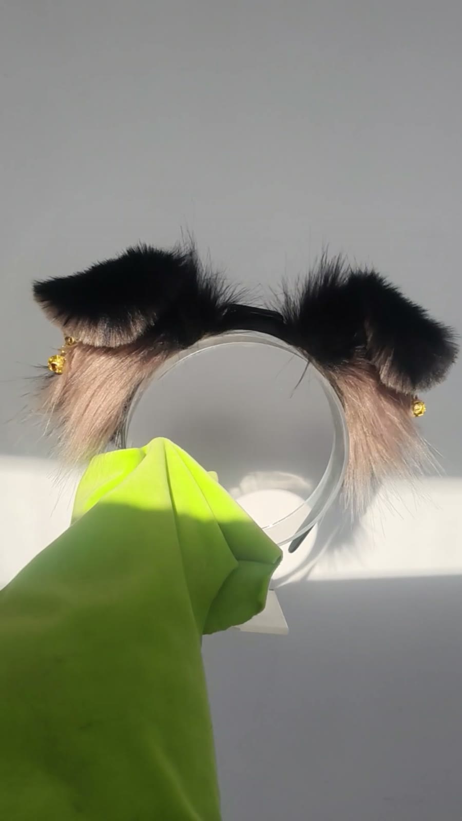 Moving Dog Ears Black Tan Cosplay Headband