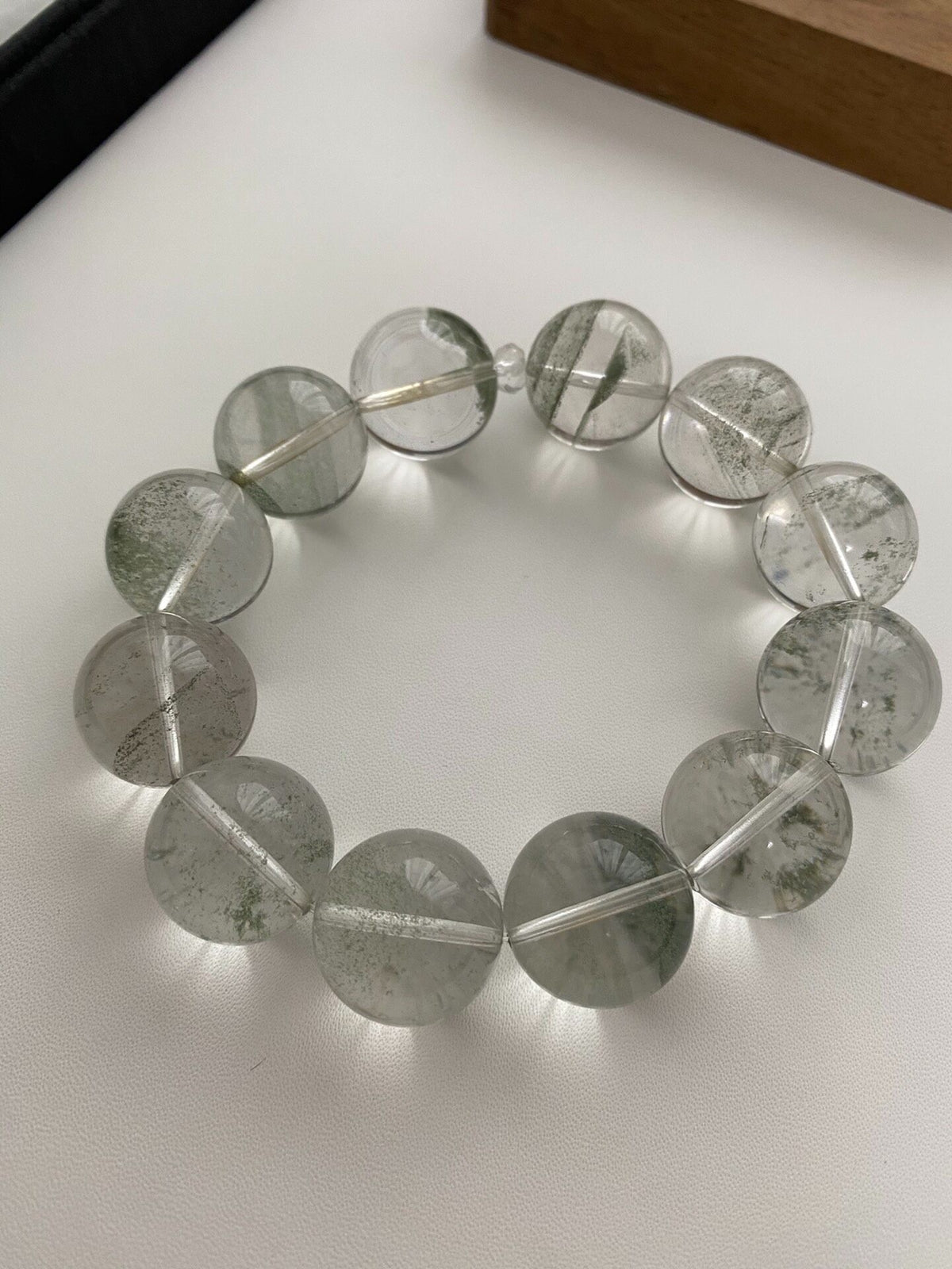 Natural Green Phantom Quartz Beaded Bracelet