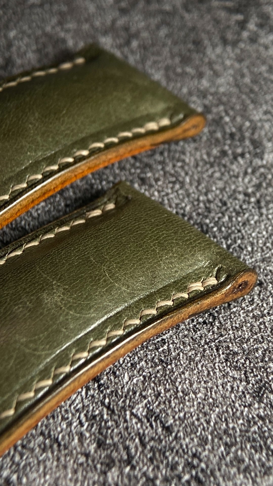 Handcrafted Olive Leather Watch Strap