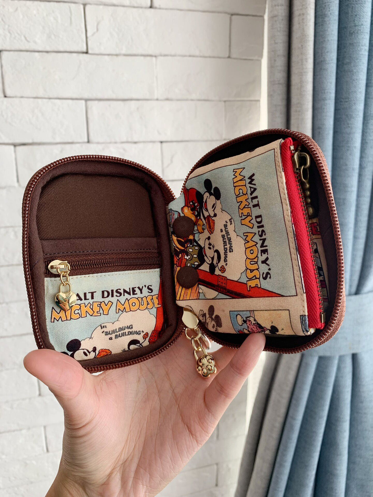 Neceser de lona con cómic de Mickey Mouse
