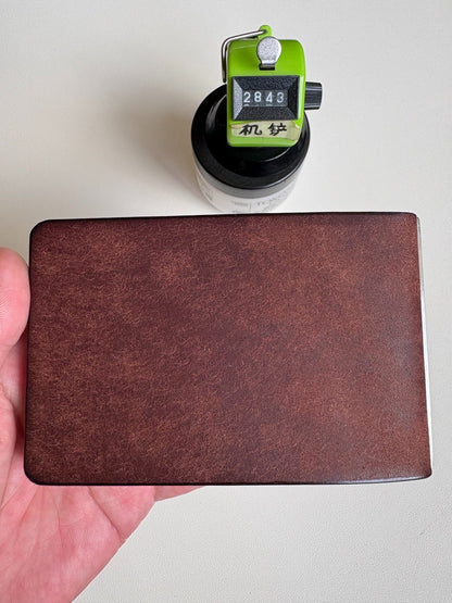 Handcrafted Leather Notebook with Stainless Steel Back Panel and Ring Binding