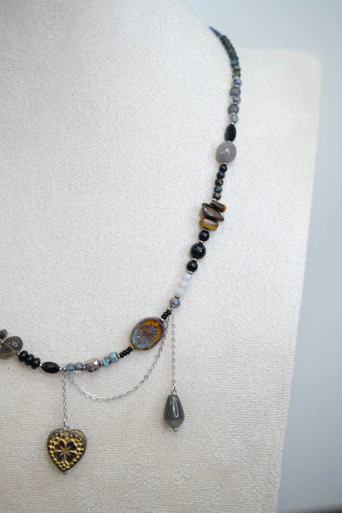 Handgefertigte Perlenkette Vintage Tschechisches Glas
