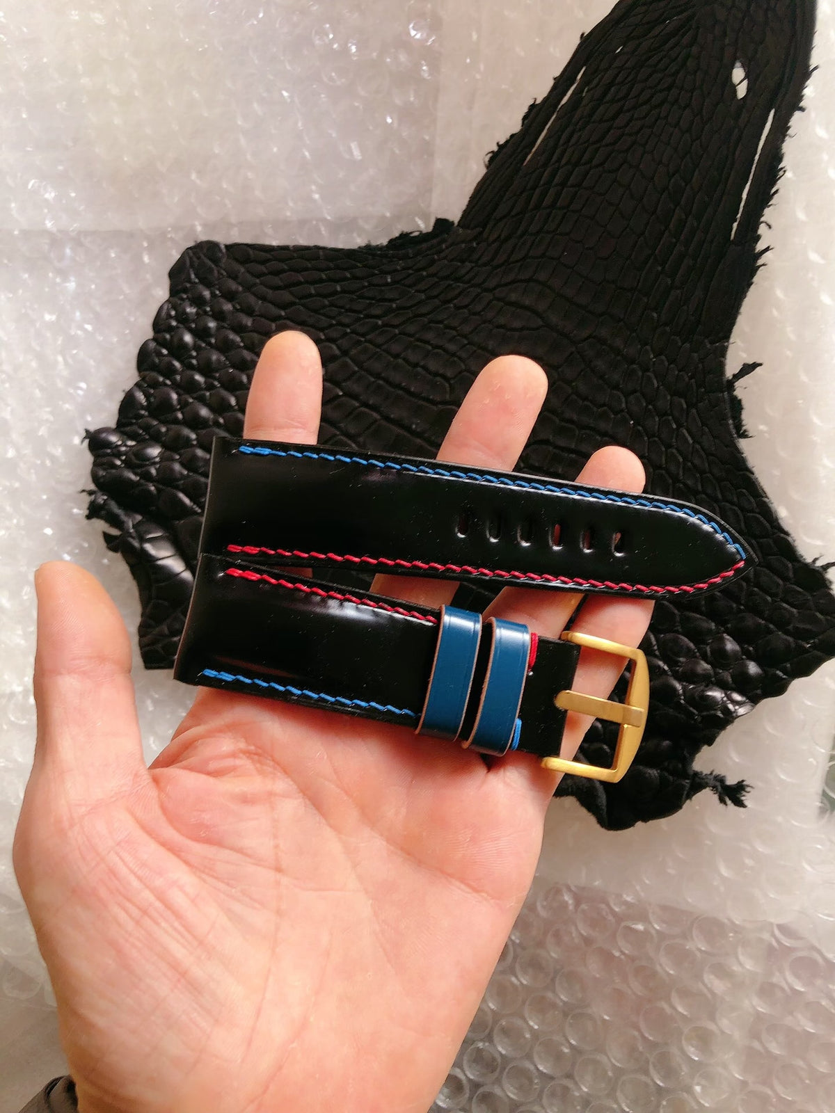 Panerai Shell Cordovan Strap Two-Tone Stitching