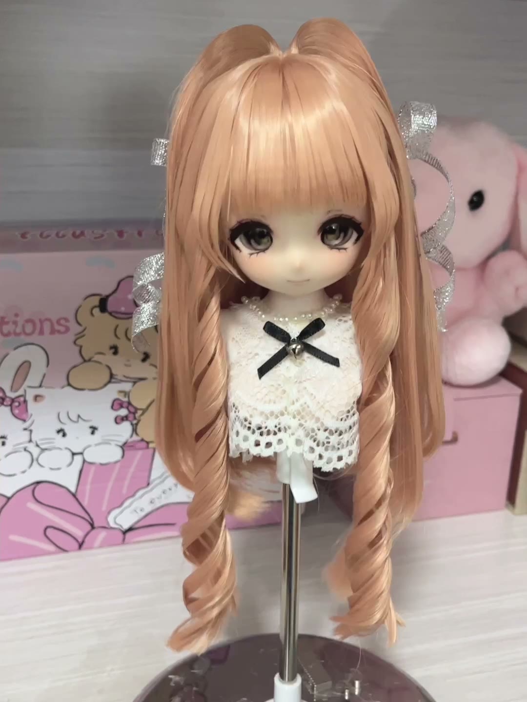 Doll Wig with Twin Spiral Curls